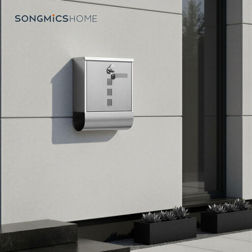 Ochama x SONGMICS Wandbriefkasten in Silber