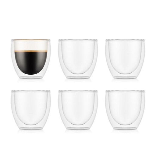 6 件装 Bodum PAVINA 80ml 隔热玻璃杯