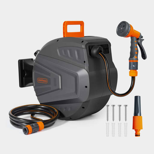 Vonhaus Retractable Hose Reel - 30m