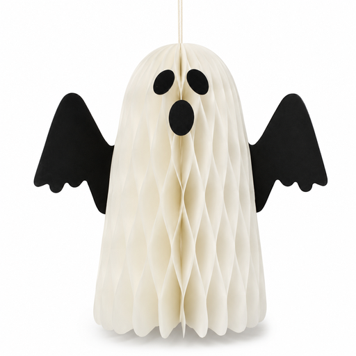 Festive 20cm Paper Honeycomb White Ghost