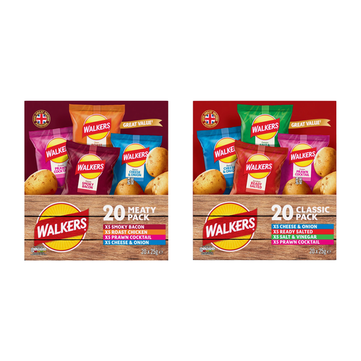 Walkers Crisps 40 Pack with Variety and Meaty multipacks