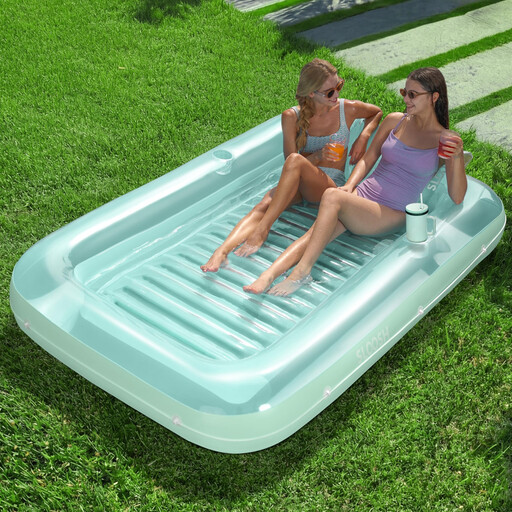 Sloosh Inflatable Tanning Pool Lounger Float XL Blue
