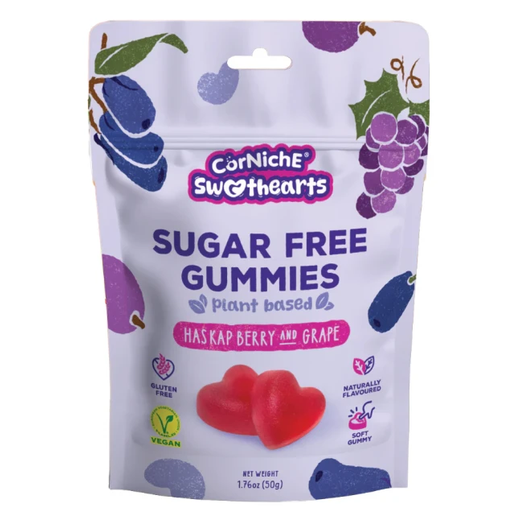 Corniche Sweethearts Sugar-Free Gummies, Haskap Berry and Grape, 50g