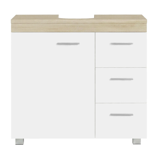 Ochama x SONGMICS Bathroom Storage Unit in White and Beige