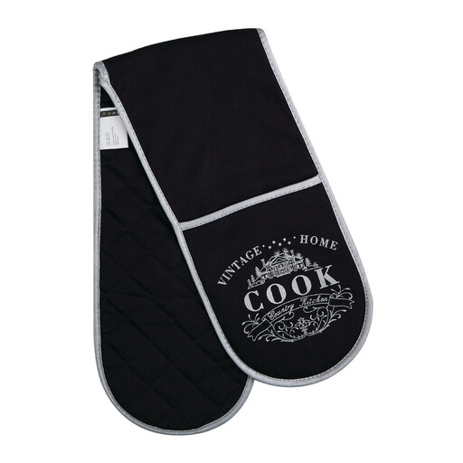 Premier Housewares Stylish Home Double Oven Glove， Dual Hand Design Of Oven Gloves， Heat Resistant Double Oven Mitts