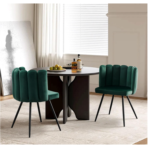 CLIPOP Velvet Dining Chairs Set of 2 in Green
