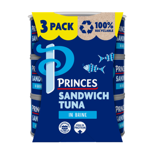 Princes Sandwich Tuna In Brine 3 x 140g