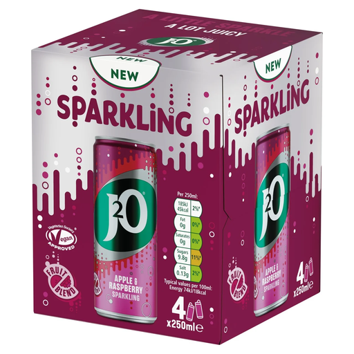 J2O Sparkling Apple & Raspberry 4 x 250ml