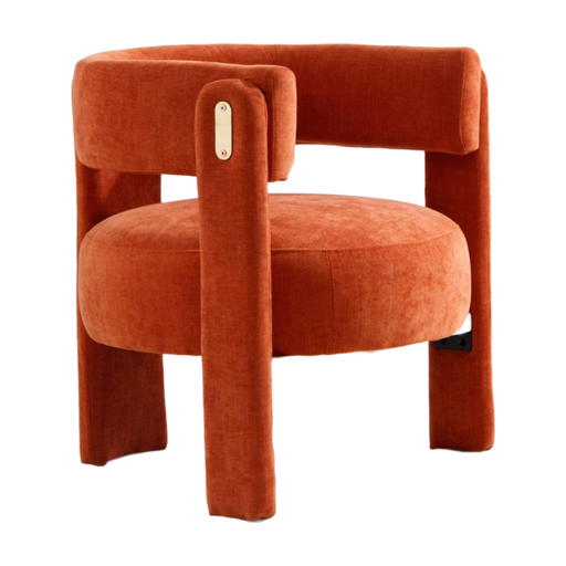 CHAIRUS Akzentsessel aus Chenille-Stoff in Orange