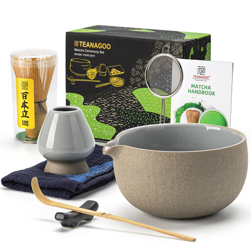 TEANAGOO 7-Piece Matcha Set in Dark Grey
