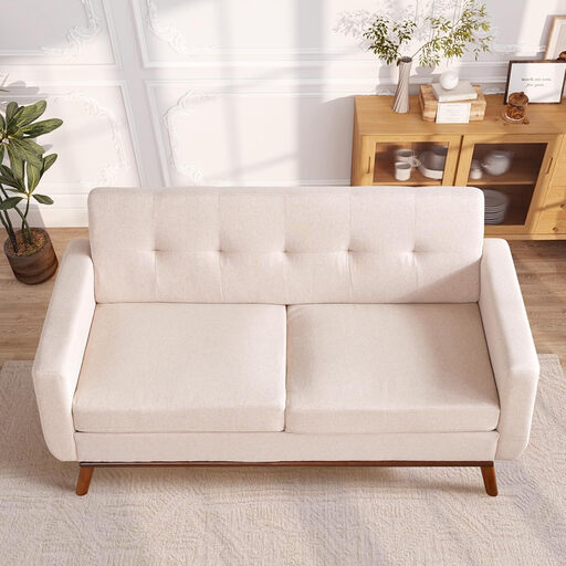 HONEYOU 165cm Two-Seater Sofa, Mid-Century Modern Living Room Sofa