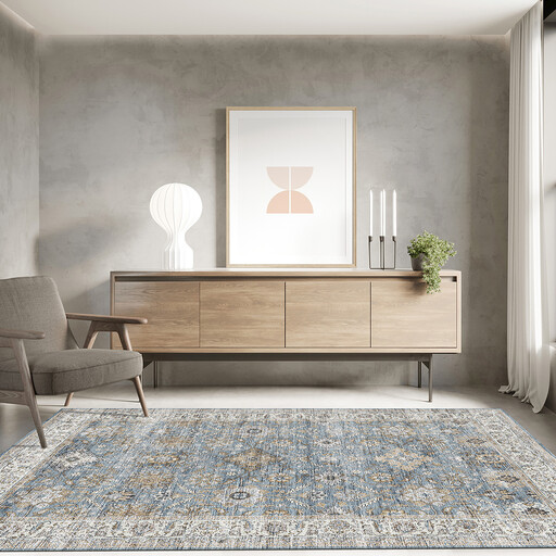Washarug Rug Samira Rectangle Ice Blue