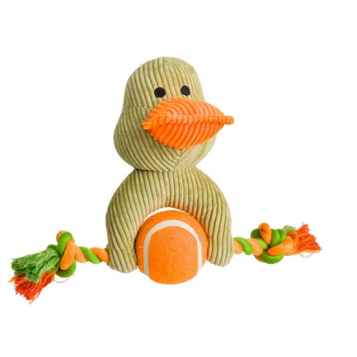 House of Paws Green Cord Duck Dog Toy