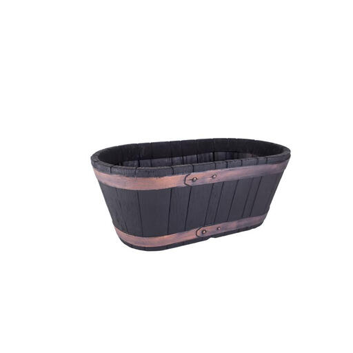 Strata Barrel Planter Trough Oakwood Effect