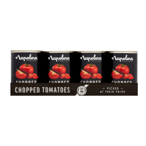 Napolina chopped tomatoes, pack described as 24 × 400g tins