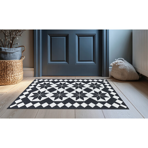 Likewise Doormat Knightsbridge Victorian Vintage Black 50x75cm