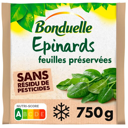 Bonduelle Feuilles d'?pinards Préservées Surgelées 750 g