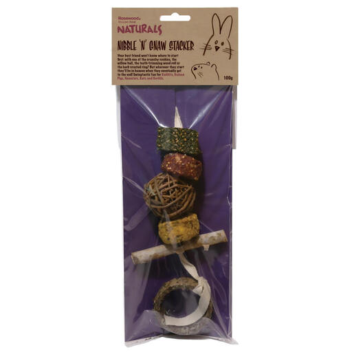 Rosewood Naturals Nibble ‘N’ Gnaw Stacker Small Animal Treat and Gnaw Toy