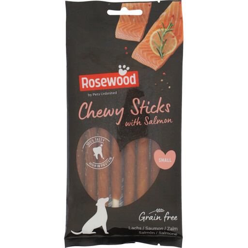 Rosewood chewy sticks salmon small, 8 pieces