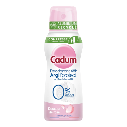 CADUM Douceur de Rose Women's 48h Deodorant Spray, Micro-Talc, Alcohol-Free, 100 ml