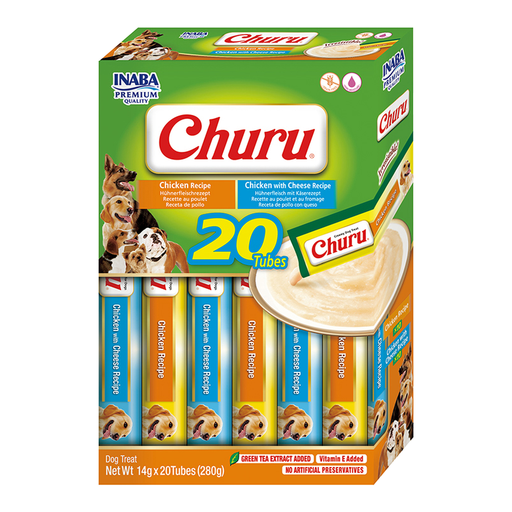 INABA Churu Dog Multipack 2 variétés de poulet, 20 pièces