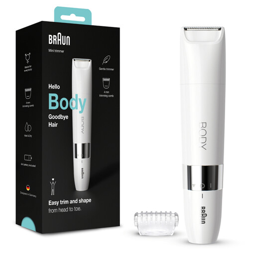 BRAUN Mini Shaver BS1000, Waterproof, White