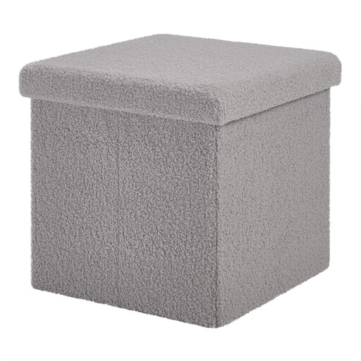 eSituro 2-Piece Set Folding Storage Ottoman in Light Grey