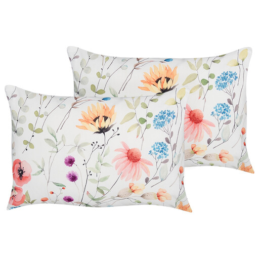 BelianiSet of 2 Outdoor Cushions Floral Pattern 40 x 60 cm Multicolour MONESI