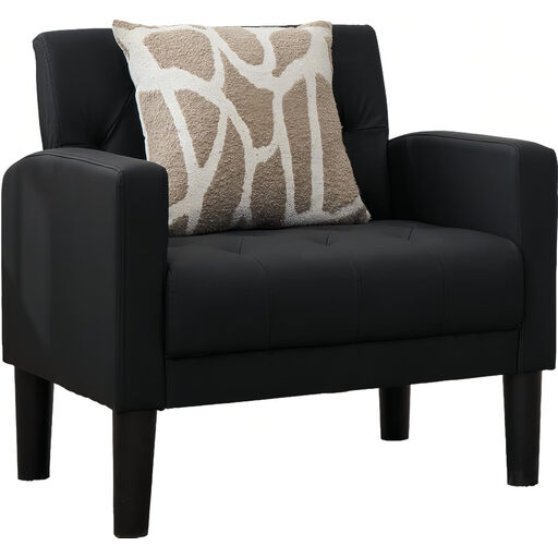 GRAVFORCE Lounge Chair in Black Faux Leather