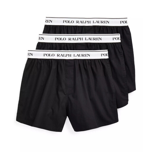 Ralph Lauren Stretch Cotton Boxer 3-Pack in Black
