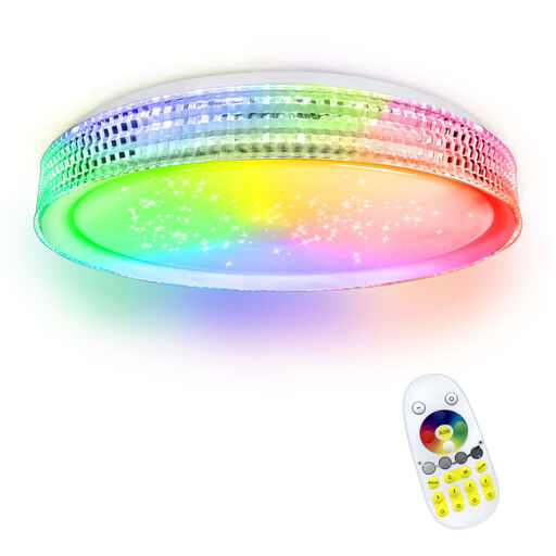 Ceiling light LED 60W star effect round Ø50cm, dimmable RGB 2800-6500K with remote control