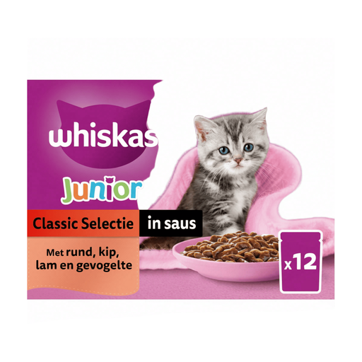 Whiskas Junior Classic Selection In Sauce Pouches Multipack 12x85g