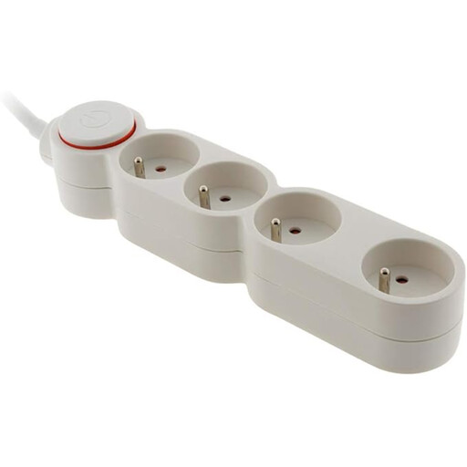 Zenitech 4-Socket Power Strip, 16A, 2P+T, 1.5m Cable - White
