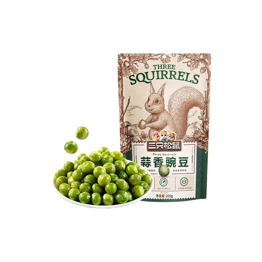 Three Squirrels Garlic-Flavored Peas, 205g