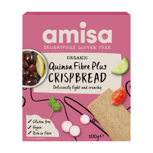 Amisa Organic Gluten Free Quinoa Fibre Plus Crispbread 100g