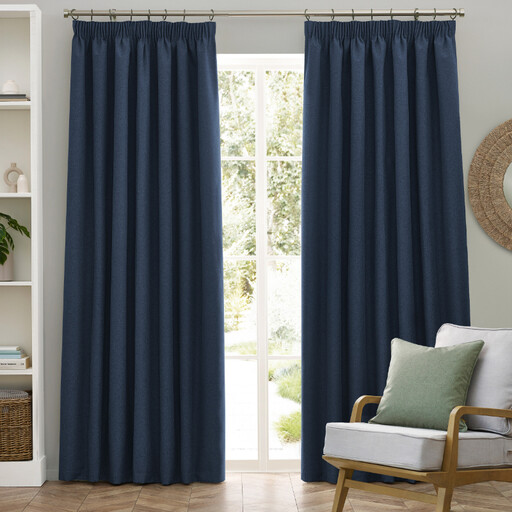 Furn Pencil Pleat Curtains Dawn Blackout Midnight