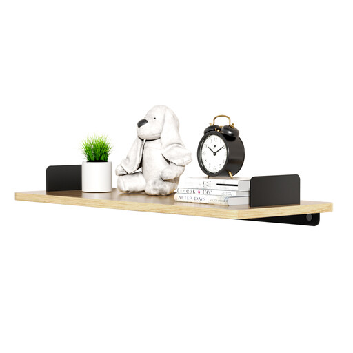 KAPANOU Floating Shelves with Black Metal Brackets