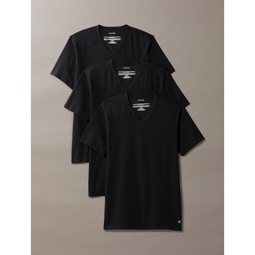 Lot de 3 t-shirts Calvin Klein à col en V Noir