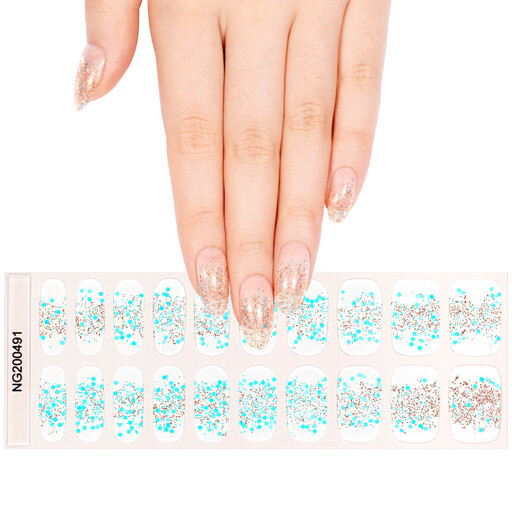 Stickers Ongles Gel Pailletés Or Rose MeoMagic
