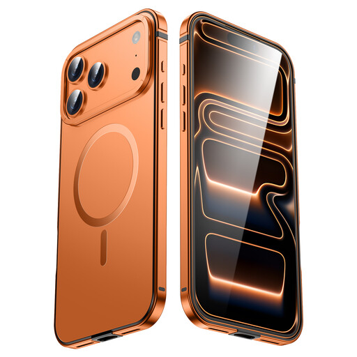 IM-CHEN iPhone 17 Pro Max Hülle mit Aluminiumrahmen in Orange
