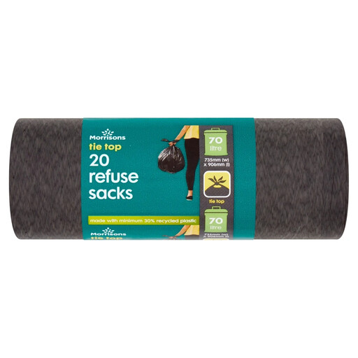 Morrisons 20 Tie Top Refuse Sacks