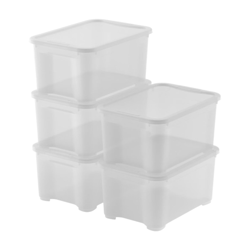 Curver KIS T-Box Storage Box with Lid - 14L - Set of 5