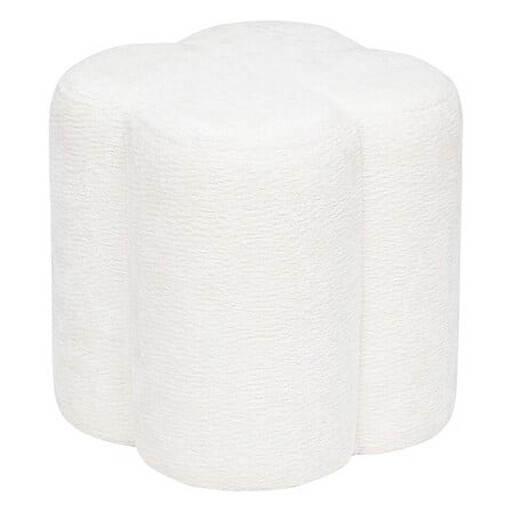 Lavon flower pouf white chenille