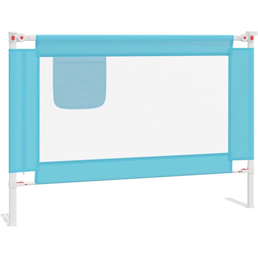 vidaXL Toddler Bed Rail - 90 x 25 cm, Blue Fabric