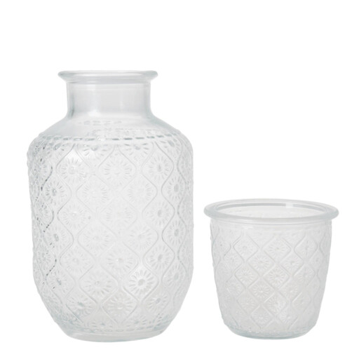 Begonia Flower Design Glass Jug Set 玻璃水壶套装