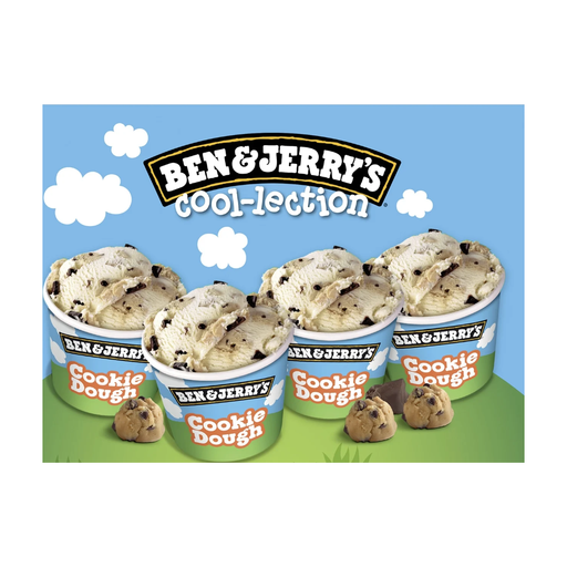 BEN & JERRY'S Cookie Dough Mini Ice Cream Cups 4x100 ml