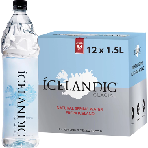 Icelandic Glacial Natural Mineral Water PET 12 × 1.5L pack