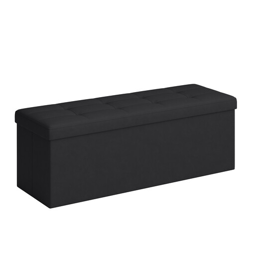 JOYFURNOS Ink Black Long Foldable Storage Ottoman