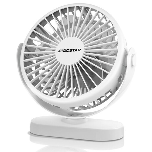 Aigostar Rechargeable USB Desk Fan
