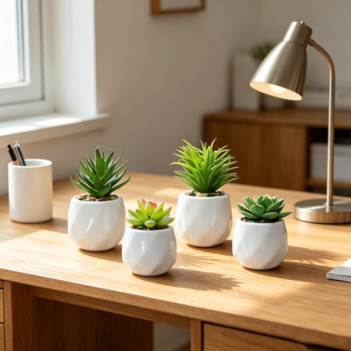 4Pcs Mini Potted Faux Succulent Plants